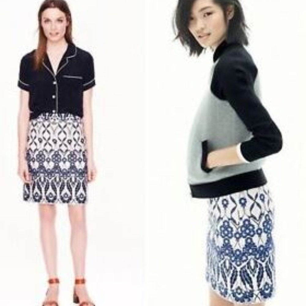 J. Crew Trellis Floral Print A Line